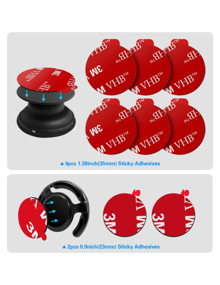 Adhesivos Repuestos 3M para Soporte de Teléfono VOLPORT - 8 Piezas