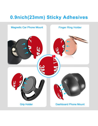 Adhesivos Repuestos 3M para Soporte de Teléfono VOLPORT - 8 Piezas