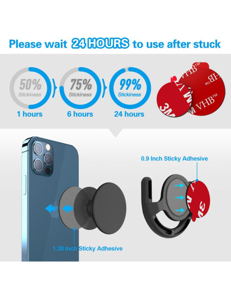 Adhesivos Repuestos 3M para Soporte de Teléfono VOLPORT - 8 Piezas