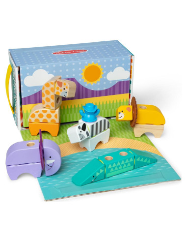 Bloques de Madera Conectables Melissa & Doug Safari 34 Pzs