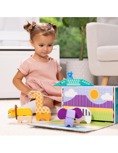 Bloques de Madera Conectables Melissa & Doug Safari 34 Pzs