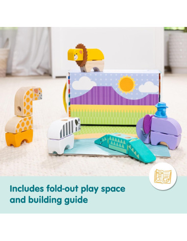 Bloques de Madera Conectables Melissa & Doug Safari 34 Pzs