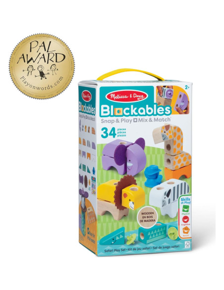Bloques de Madera Conectables Melissa & Doug Safari 34 Pzs