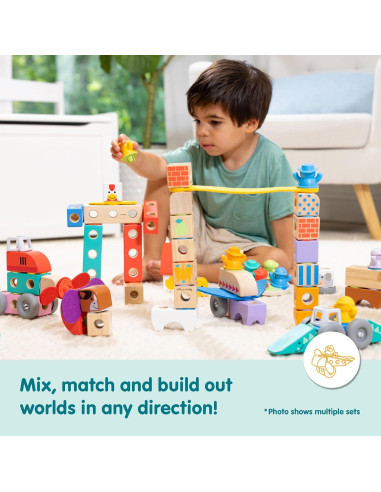 Bloques de Madera Conectables Melissa & Doug Safari 34 Pzs