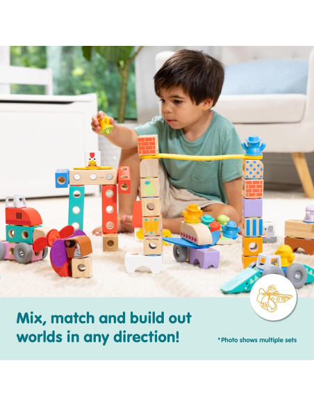 Bloques de Madera Conectables Melissa & Doug Safari 34 Pzs