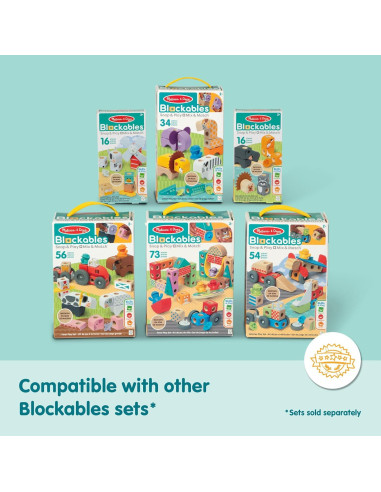 Bloques de Madera Conectables Melissa & Doug Safari 34 Pzs