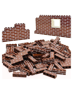 100 Ladrillos Clásicos Marrones 1x4 MIUTRUE para Construcción