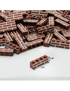 100 Ladrillos Clásicos Marrones 1x4 MIUTRUE para Construcción 2
