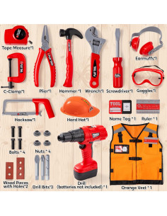 Conjunto de Herramientas para Niños Joyin 26 Piezas con Disfraz 2