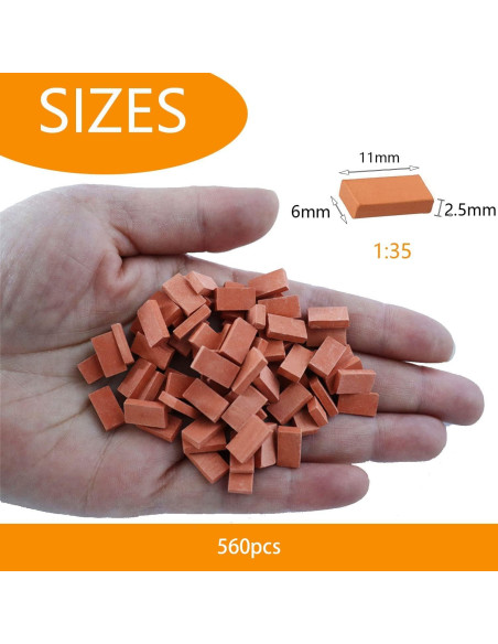Mini Ladrillos Rojos Cayway - 560 Pcs para Jardines en Miniatura