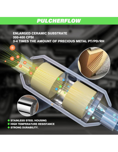 Convertidor Catalítico Pulcherflow Toyota Camry 1997-2001 2.2L Trasero
