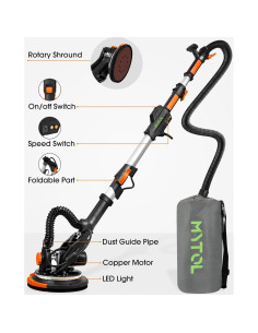 Lijadora de Yeso Eléctrica MYTOL 7.2A con Luz LED y Mango Plegable 2