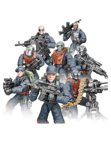Figura de Acción Mini SWAT 8 PCS con Accesorios