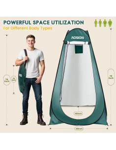 Carpa de Privacidad AOSION Pop Up 193x102 cm Verde Militar 2