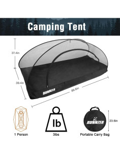 Tienda Pop Up L RUNNZER para 1 Persona - Impermeable y Ligera 2