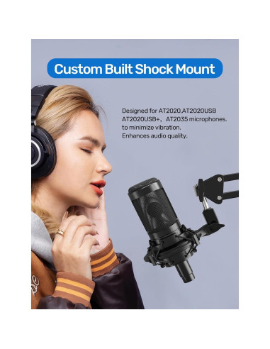 Soporte de choque Borenbuir con filtro antipop para AT2020