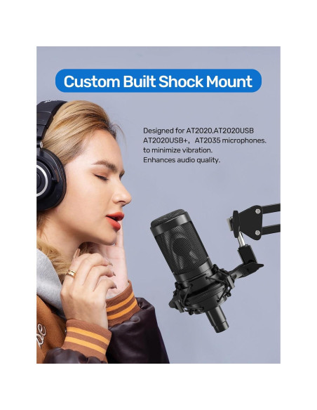 Soporte de choque Borenbuir con filtro antipop para AT2020