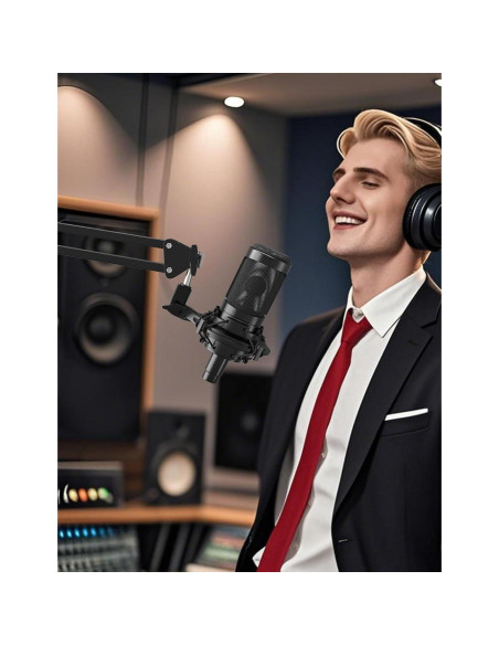 Soporte de choque Borenbuir con filtro antipop para AT2020