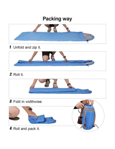 Saco de Dormir REDCAMP Ultra Ligero 190x83cm para Camping