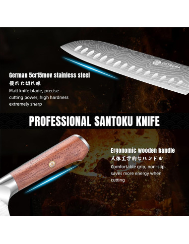 Cuchillo Santoku YOTSUBA 20 cm Acero Inoxidable Forjado