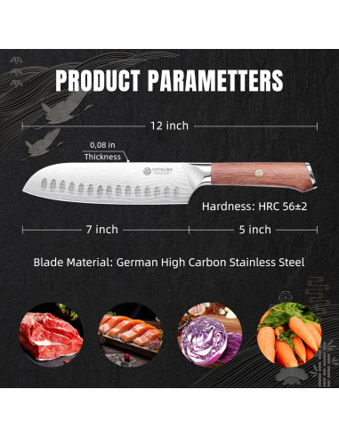 Cuchillo Santoku YOTSUBA 20 cm Acero Inoxidable Forjado