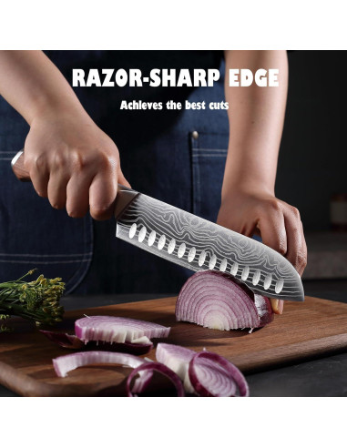 Cuchillo Santoku YOTSUBA 20 cm Acero Inoxidable Forjado