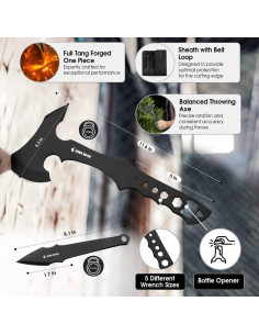 Hacha de Lanzamiento Deer Edge 29.21 cm - Paquete de 6 con Funda 2