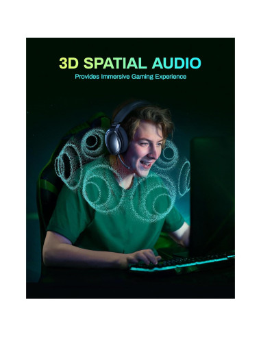 Auriculares Gaming Inalámbricos KOFIRE UG-06 con Micrófono, 65h Batería, RGB