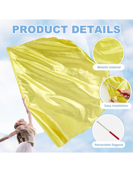 Jetec 2 Banderas de Alabanza para Danza 140 cm con Varilla