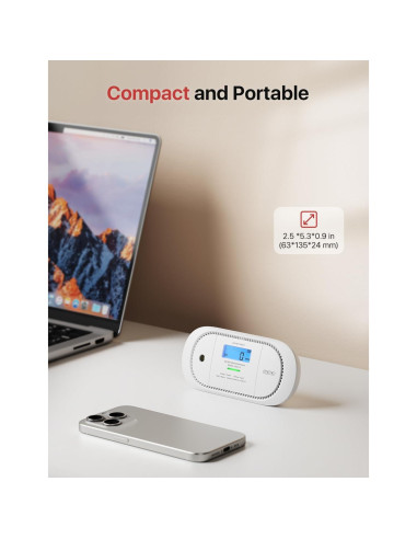 Detector de Monóxido de Carbono X-Sense XC01-R con Pantalla LCD