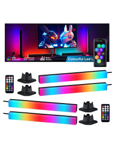 Barra de Luz LED RGB Eastfine DX21005-01, 2 Pares, USB