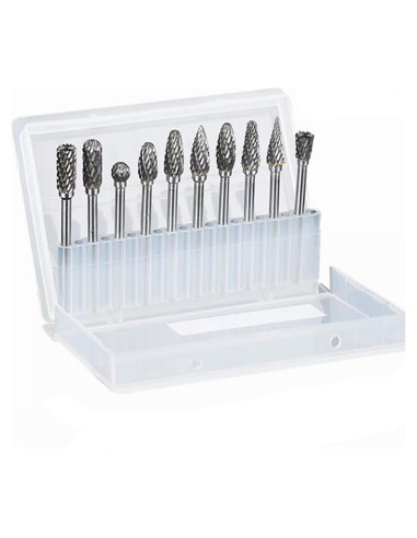 10 Piezas Bits de Carving Carburo Doble Corte HUAHA 3mm