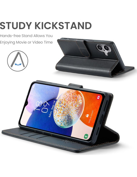 Funda billetera FLIPALM para iPhone 16 con bloqueo RFID - Negro