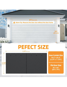Cortina Térmica Aislante Magnética Esteh para Puerta de Garaje 2.44x2.13m 2