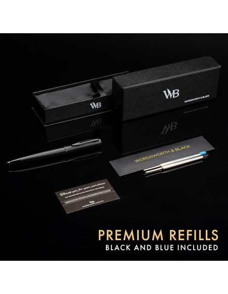 Bolígrafo de Lujo Wordsworth & Black Todo Negro Recargable