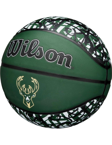 Balón de Baloncesto Wilson NBA Team Graffiti Milwaukee Bucks