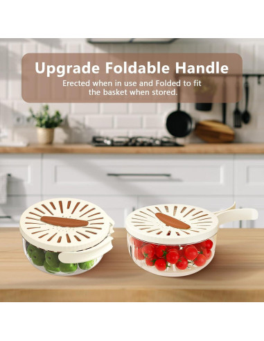 Colador de Frutas SOJUGF 2 en 1 con Asa Plegable 22.86 cm