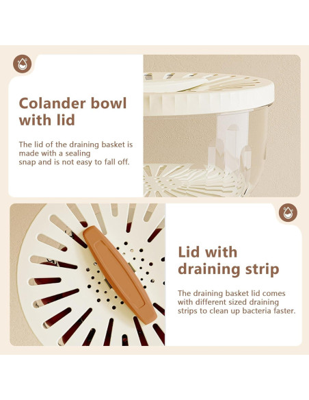 Colador de Frutas SOJUGF 2 en 1 con Asa Plegable 22.86 cm