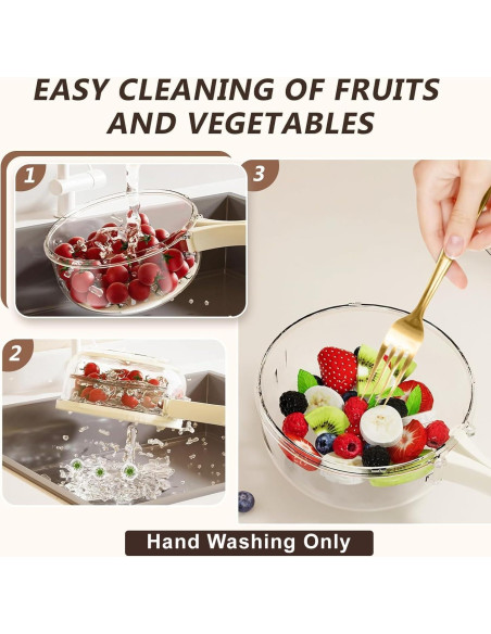 Colador de Frutas SOJUGF 2 en 1 con Asa Plegable 22.86 cm