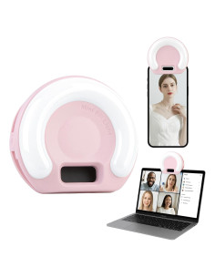 Luz de Selfie Portátil INS Mini Anillo Rosa 3 Modos LED