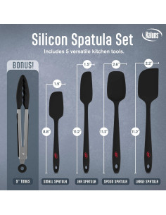 Juego de Espátulas de Silicona Kaluns 5 Piezas Resistente al Calor 2