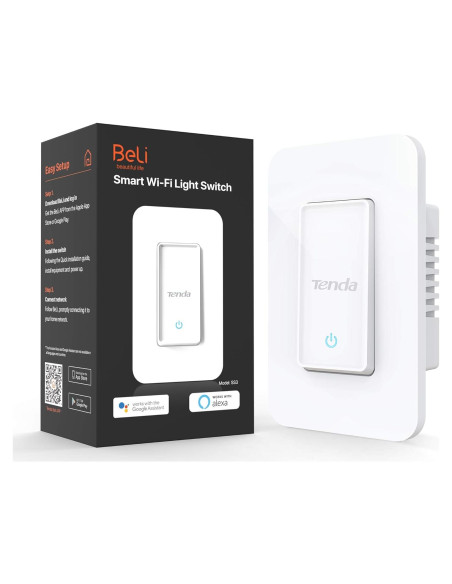 Interruptor de Luz Inteligente Tenda SS3 Wifi 2.4GHz Blanco