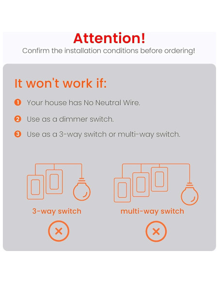 Interruptor de Luz Inteligente Tenda SS3 Wifi 2.4GHz Blanco