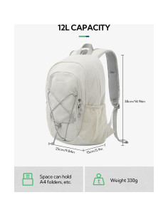 Mochila de Senderismo WATERFLY 12L Unisex Beige Ligera 2