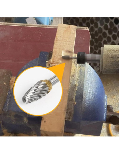 10 Piezas Bits de Carving Carburo Doble Corte HUAHA 3mm