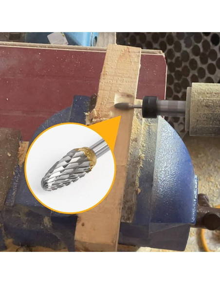 10 Piezas Bits de Carving Carburo Doble Corte HUAHA 3mm