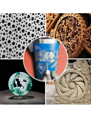 10 Piezas Bits de Carving Carburo Doble Corte HUAHA 3mm