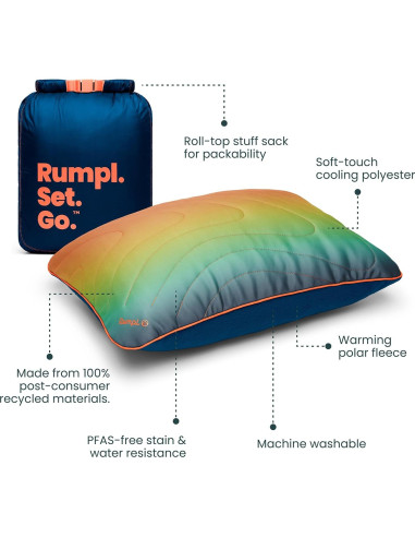 Almohada de Camping Rumpl Ajustable 56 x 38 cm Baja Fade