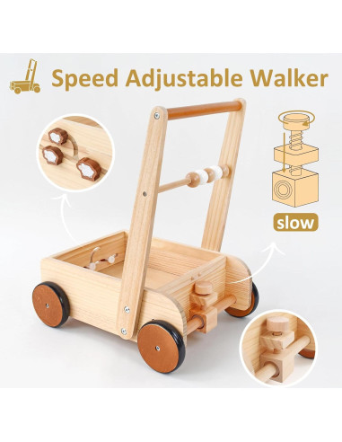 Andador de Madera PairPear Natural con Velocidad Ajustable