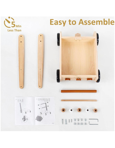 Andador de Madera PairPear Natural con Velocidad Ajustable